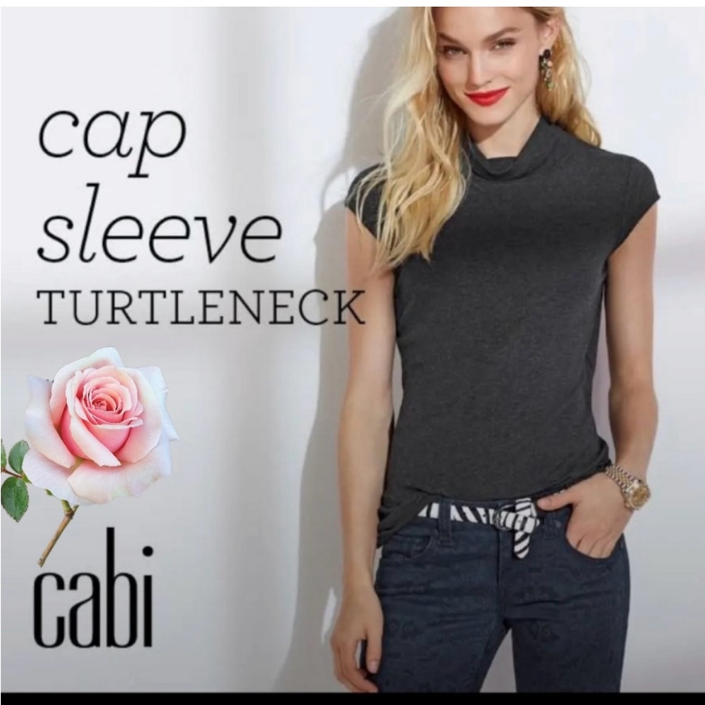 CAbi Charcoal Turtleneck Top